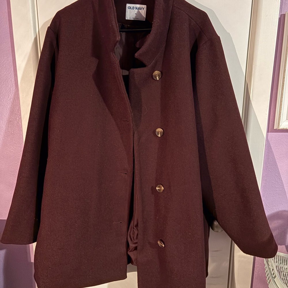 Old Navy Maroon Button-Up Jacket